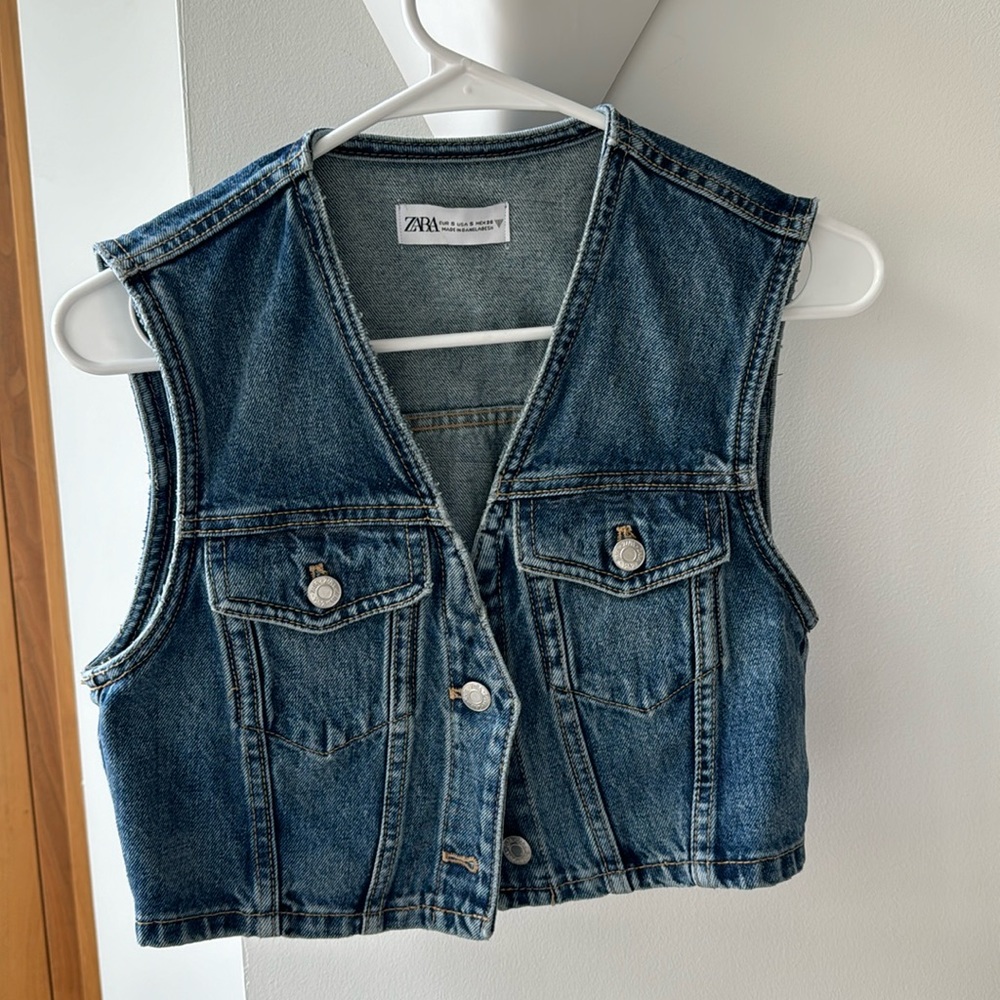 Denim Cropped Top - Button Down